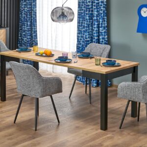 Pikendatav söögilaud QUBARO, tamm / must