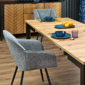 Pikendatav söögilaud QUBARO, tamm / must