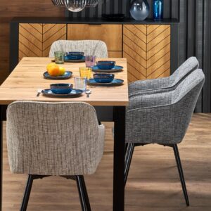 Pikendatav söögilaud QUBARO, tamm / must