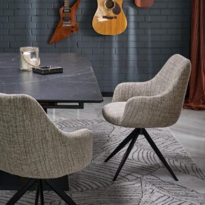 Pikendatav Söögilaud VOLANT 160x200, must marmor