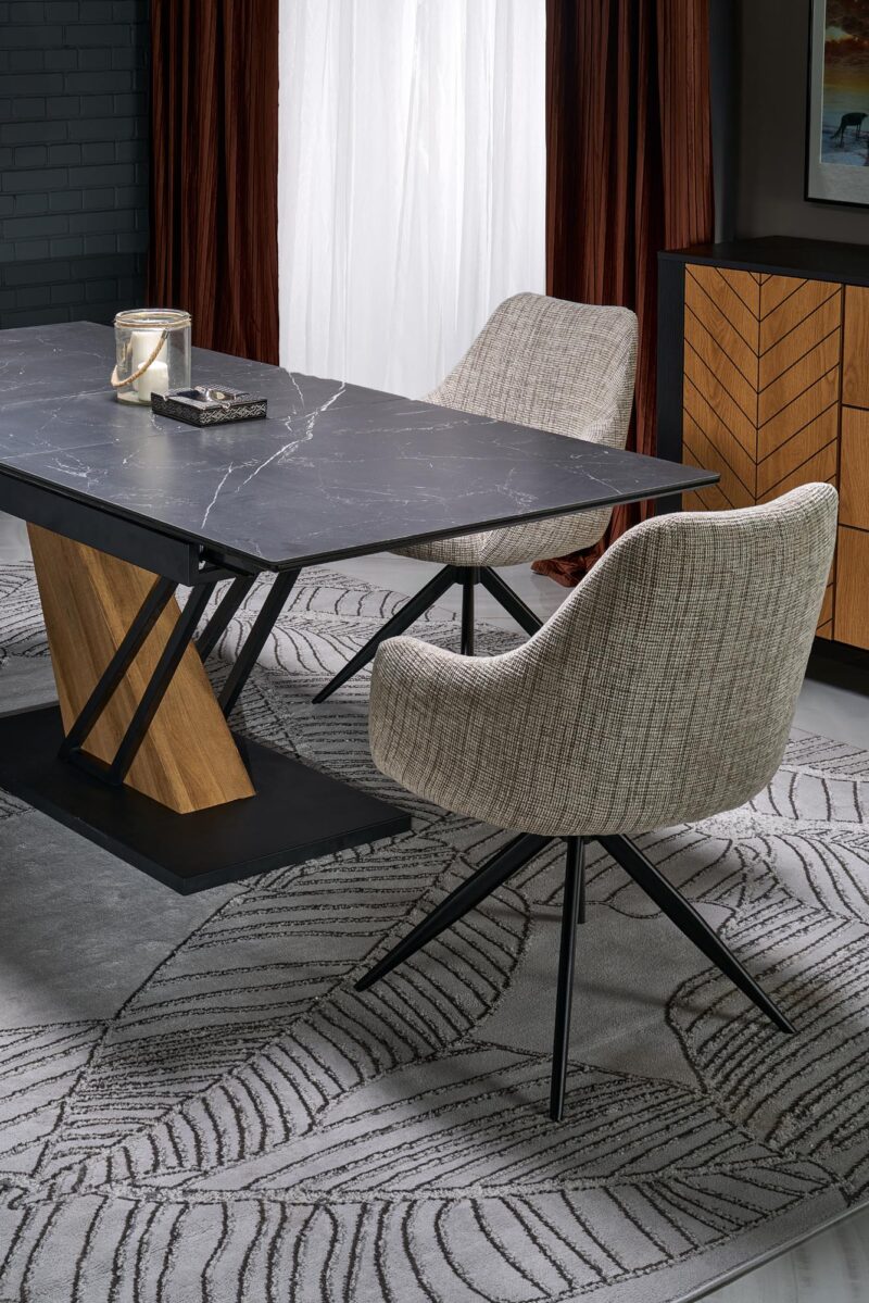 Pikendatav Söögilaud VOLANT 160x200, must marmor