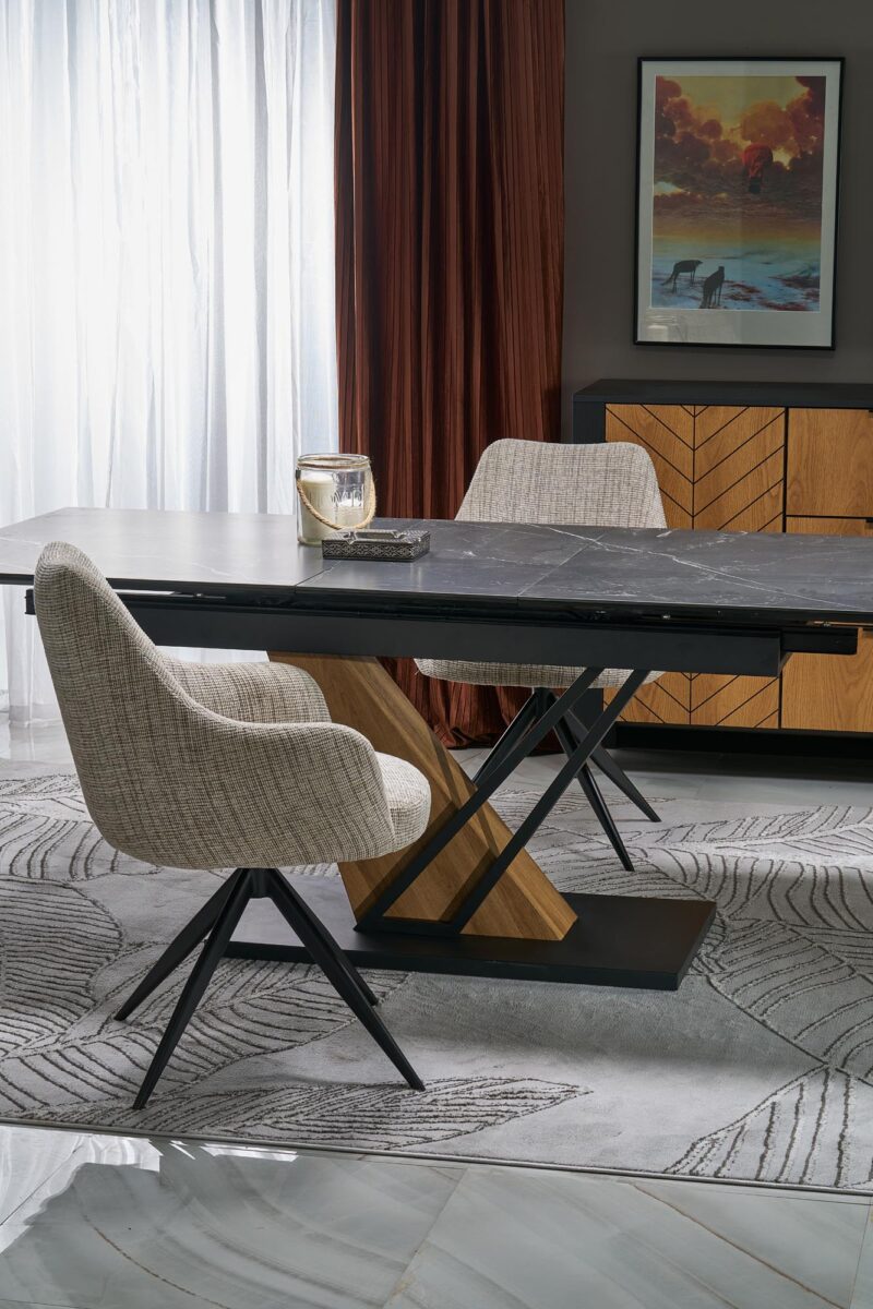 Pikendatav Söögilaud VOLANT140x200, must marmor