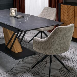 Pikendatav Söögilaud VOLANT140x200, must marmor