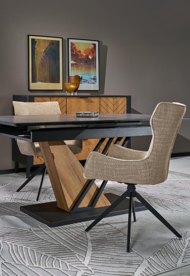 Pikendatav Söögilaud VOLANT140x200, must marmor