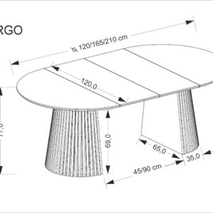 Pikendatav Söögilaud FARGO, naturaalne puit / naturaalne puit