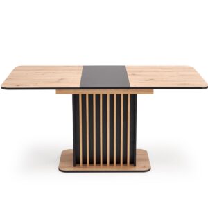 Pikendatav söögilaud NAVESSA – must / tamme imitatsioon