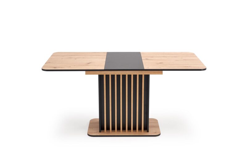 Pikendatav söögilaud NAVESSA – must / tamme imitatsioon