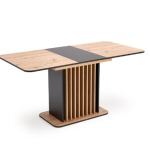 Pikendatav söögilaud NAVESSA – must / tamme imitatsioon