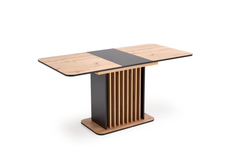 Pikendatav söögilaud NAVESSA – must / tamme imitatsioon