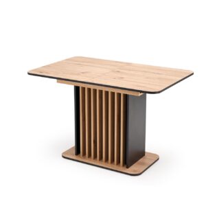 Pikendatav söögilaud NAVESSA – must / tamme imitatsioon