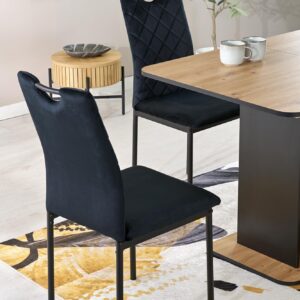 Pikendatav söögilaud NAVESSA – must / tamme imitatsioon