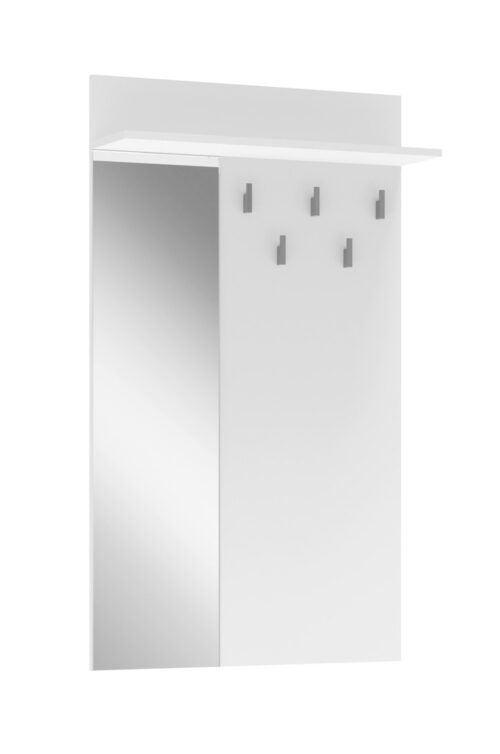 Riidenagi LIMORA PR-1 riidepuu peegliga, valge