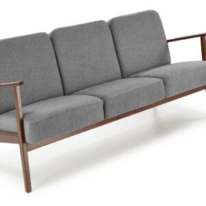 Diivan MILAVOR 3S, hall / tume pähkel