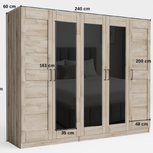 Tammepuidust riidekapp TORONTO XXL