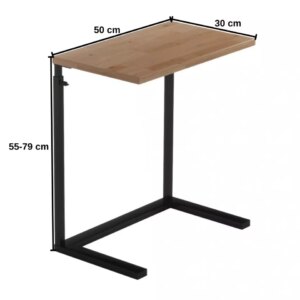 Reguleeritav diivanilaud puidust ja metallist