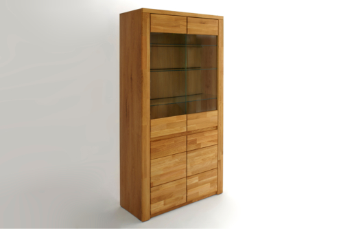 Tammepuidust vitriinkappp BRUNO 72 klaasuksega