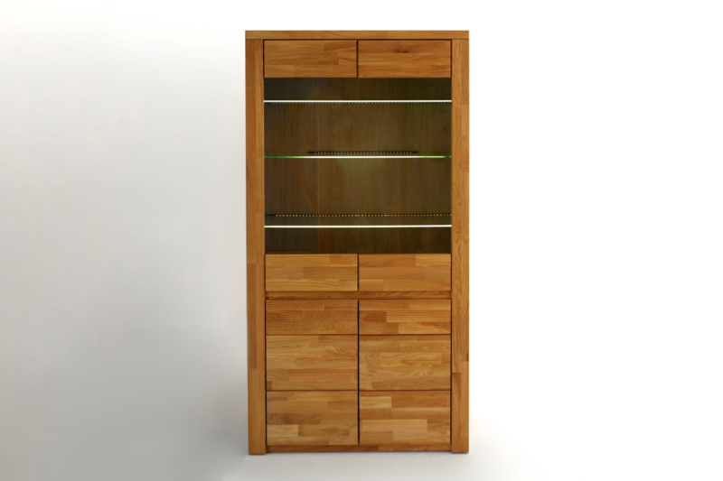 Tammepuidust vitriinkappp BRUNO 72 klaasuksega