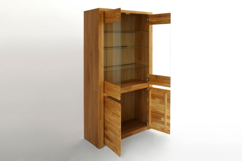 Tammepuidust vitriinkappp BRUNO 72 klaasuksega