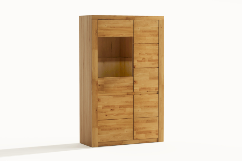 Tammepuidust vitriinkapp Bruno 82