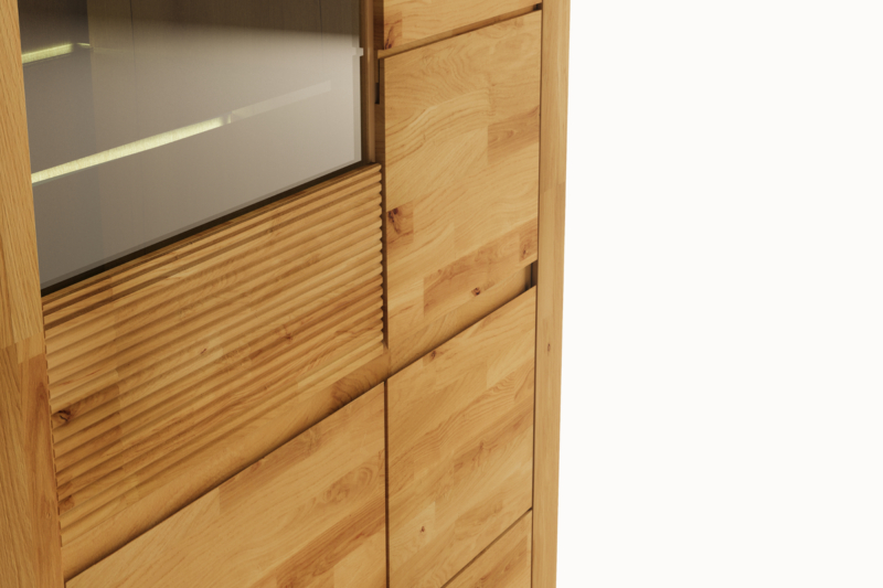 Tammepuidust vitriinkapp Bruno 82