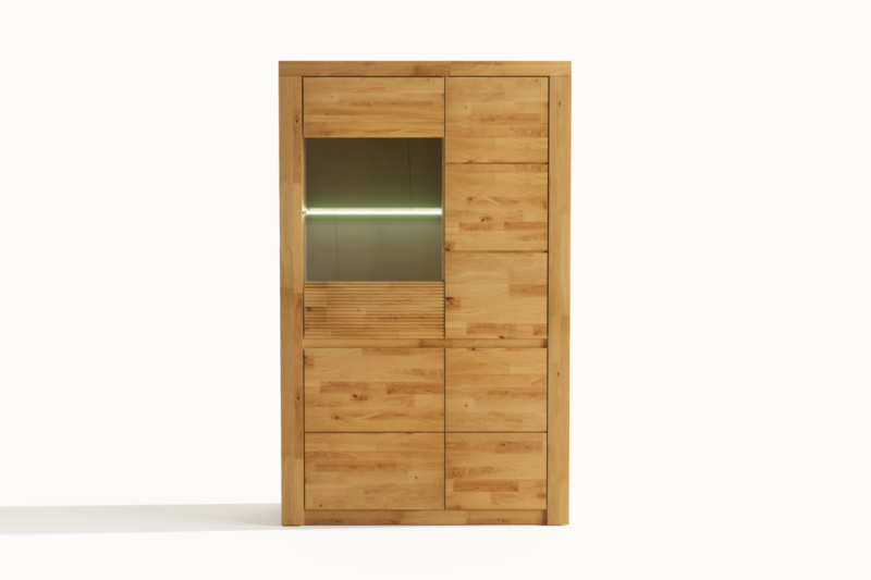 Tammepuidust vitriinkapp Bruno 82