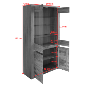 Tammepuidust vitriinkappp BRUNO 72 klaasuksega