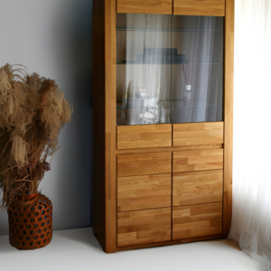 Tammepuidust vitriinkappp BRUNO 72 klaasuksega