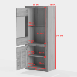 Tammepuidust vitriinkapp BRUNO 81