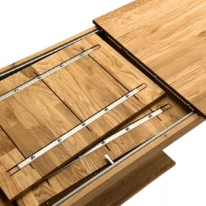 Pikendatav puidust diivanilaud riiuliga