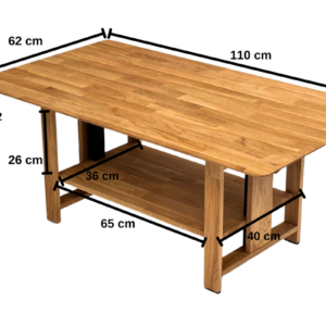 Reguleeritav tammepuidust kohvilaud OAKLY