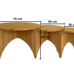 Tammepuidust kohvilaudade komplekt DIONY