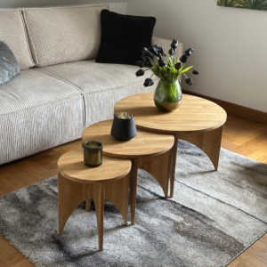 Tammepuidust kohvilaudade komplekt DIONY