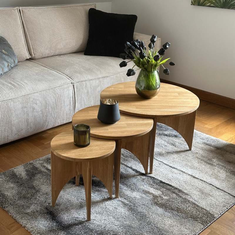 Tammepuidust kohvilaudade komplekt DIONY