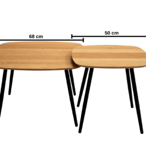 Tammepuidust kohvilaudade komplekt GEOMETRIC 91