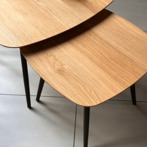 Tammepuidust kohvilaudade komplekt GEOMETRIC 91