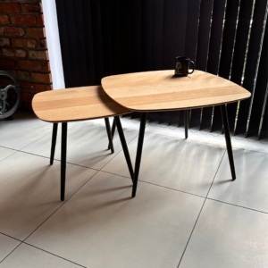 Puidust diivanilaud metalljalgadel GEOMETRIC 02