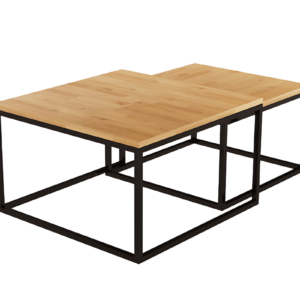 Diivanlaua komplekt KONGO tammepuidust ja metallist