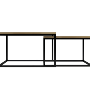 Diivanlaua komplekt KONGO tammepuidust ja metallist