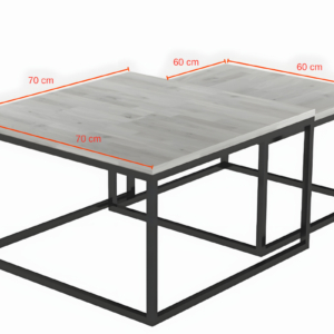 Diivanlaua komplekt KONGO tammepuidust ja metallist