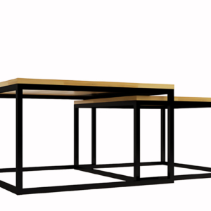 Diivanlaua komplekt KONGO tammepuidust ja metallist