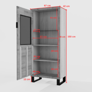 Tammepuidust vitriinkapp MONO LOFT 04
