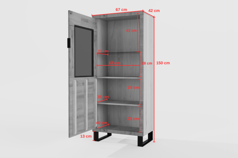 Tammepuidust vitriinkapp MONO LOFT 04