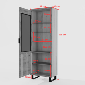 Tammepuidust vitriinkapp MONO LOFT 06