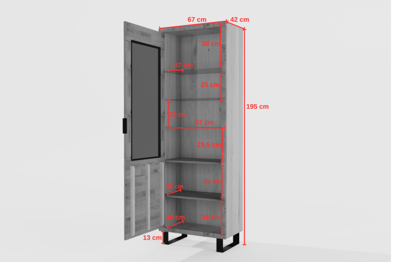 Tammepuidust vitriinkapp MONO LOFT 06