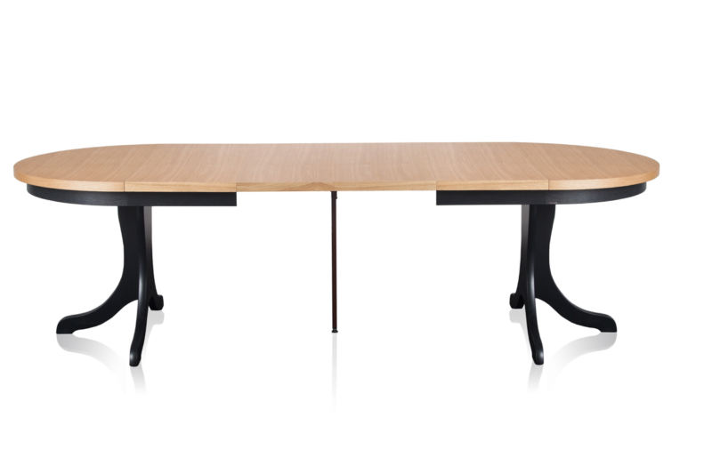 Orlando-I-_4_ Ümmargune tammepuidust pikendatav söögilaud Orlando I