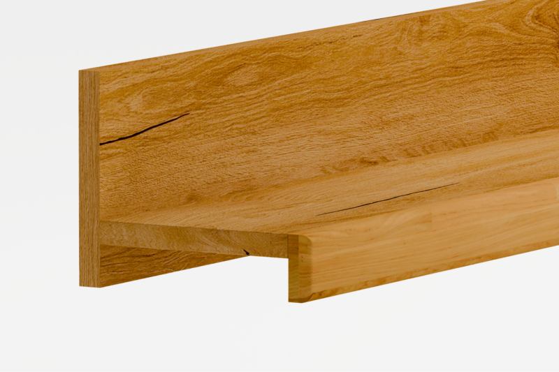 Riiuli komplekt tammepuidust 90 cm Raro 25