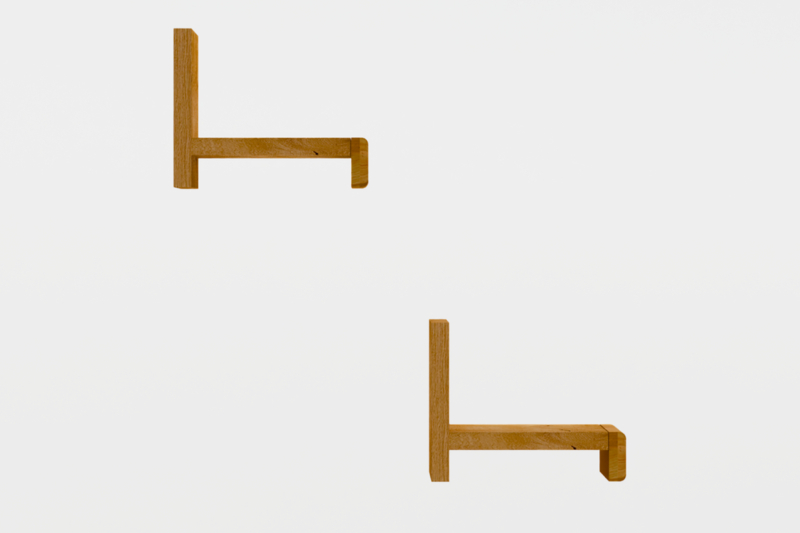 Riiuli komplekt tammepuidust 90 cm Raro 25