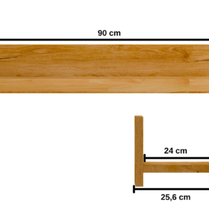 Riiuli komplekt tammepuidust 90 cm Raro 25