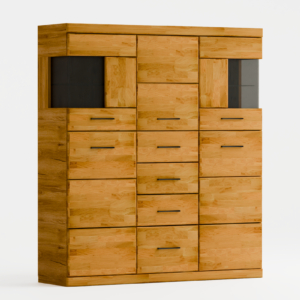 RE-84-Raro Tammepuidust vitriinkapp RARO 84 tumendatud klaasiga