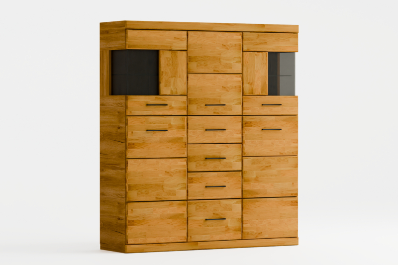 RE-84-Raro Tammepuidust vitriinkapp RARO 84 tumendatud klaasiga